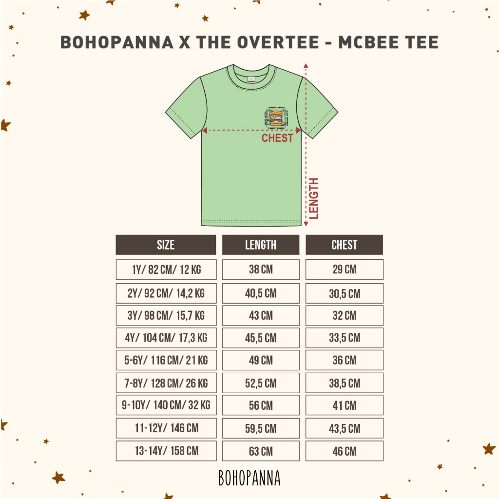 Baju Bayi Kaos Atasan Anak BOHOPANNA - BOHOPANNA X THE OVERTEE - MCBEE TEE 1-6 Tahun