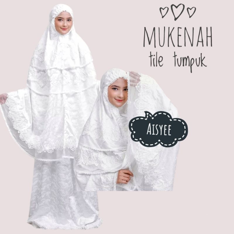 MUKENA PREMIUM SUTRA PARIS ORIGINAL RENDA TILLE MUTIARA REMPEL JUMBO