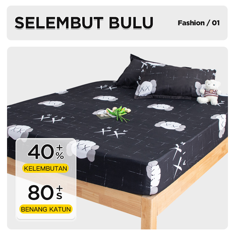 Sprei Set Aesthetic Motif Karakter Seprai Kotak Ala Korea Sprei Kekinian Size 180x200cm Include Sarung Bantal