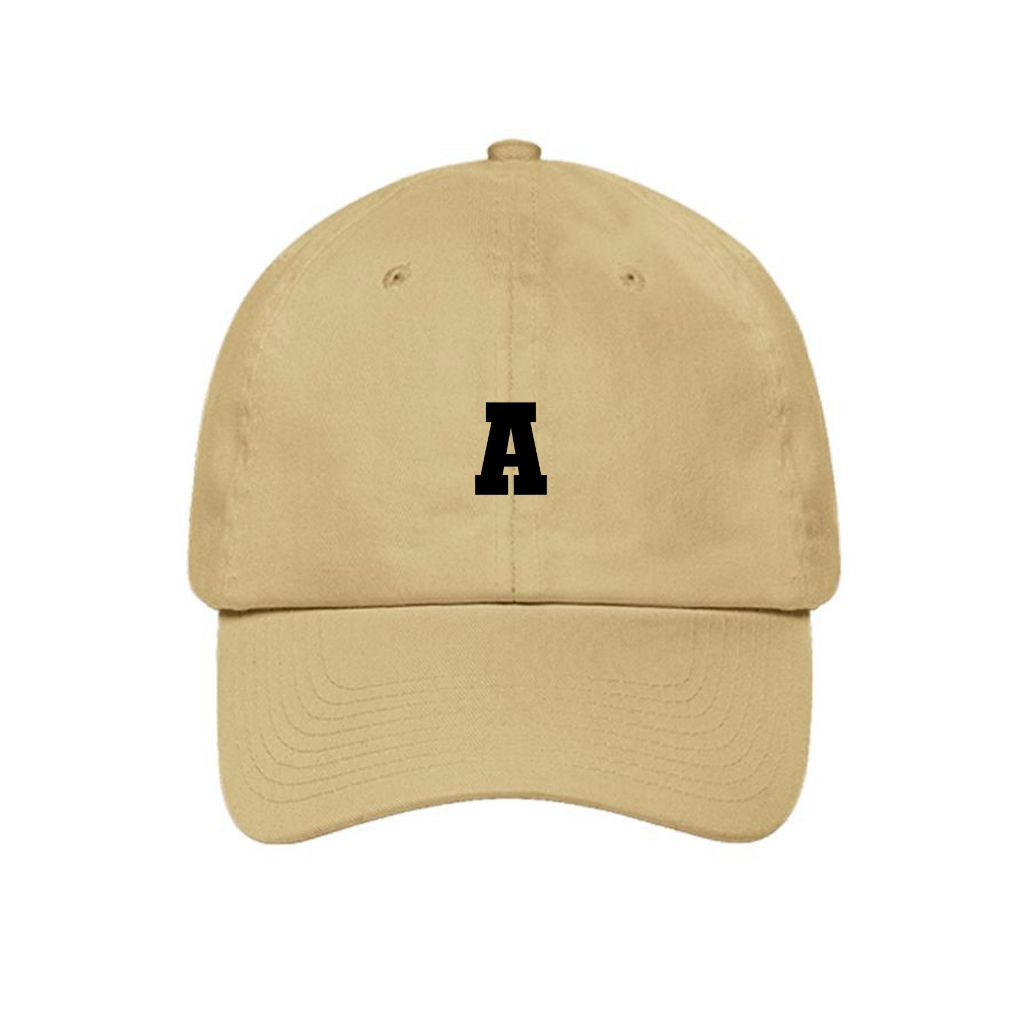 Topi Baseballcap Abjad Huruf Teks Alphabet A B C D E F G H I J K L M N O P Q R S T U V W X Y Z Cream