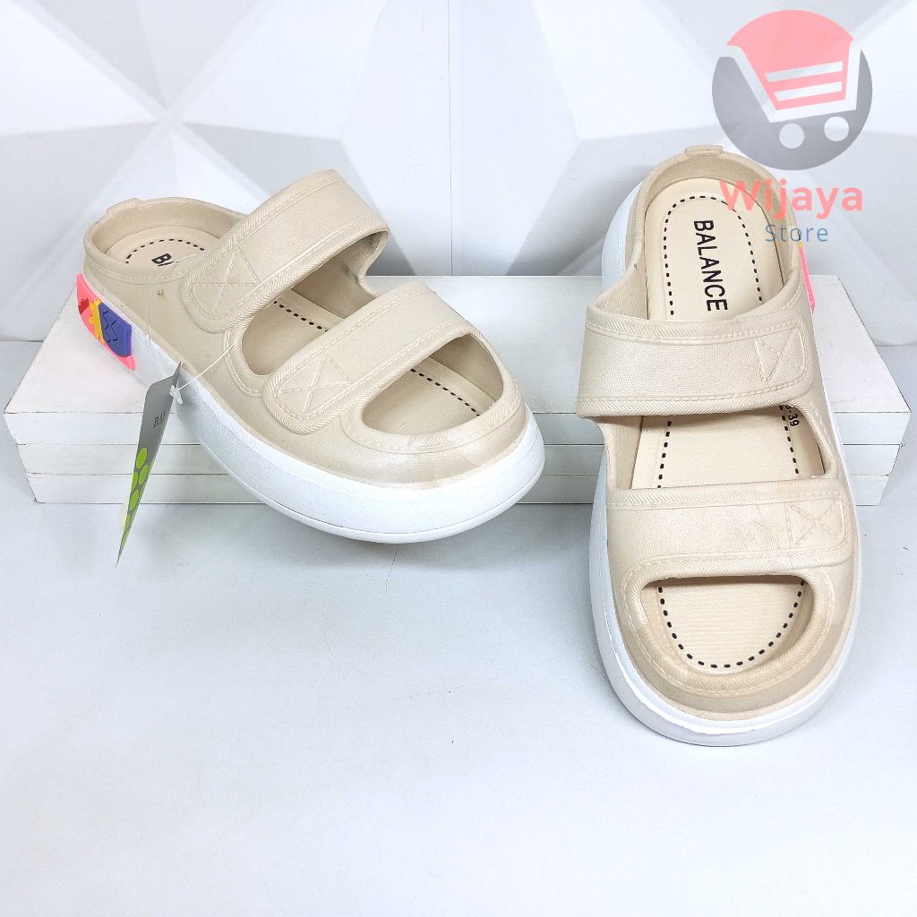 Sandal Wanita Viral Selop Balance 029 Polos Perempuan Import New Sandal Cewek Ban dua Motif Kekinian Nyaman
