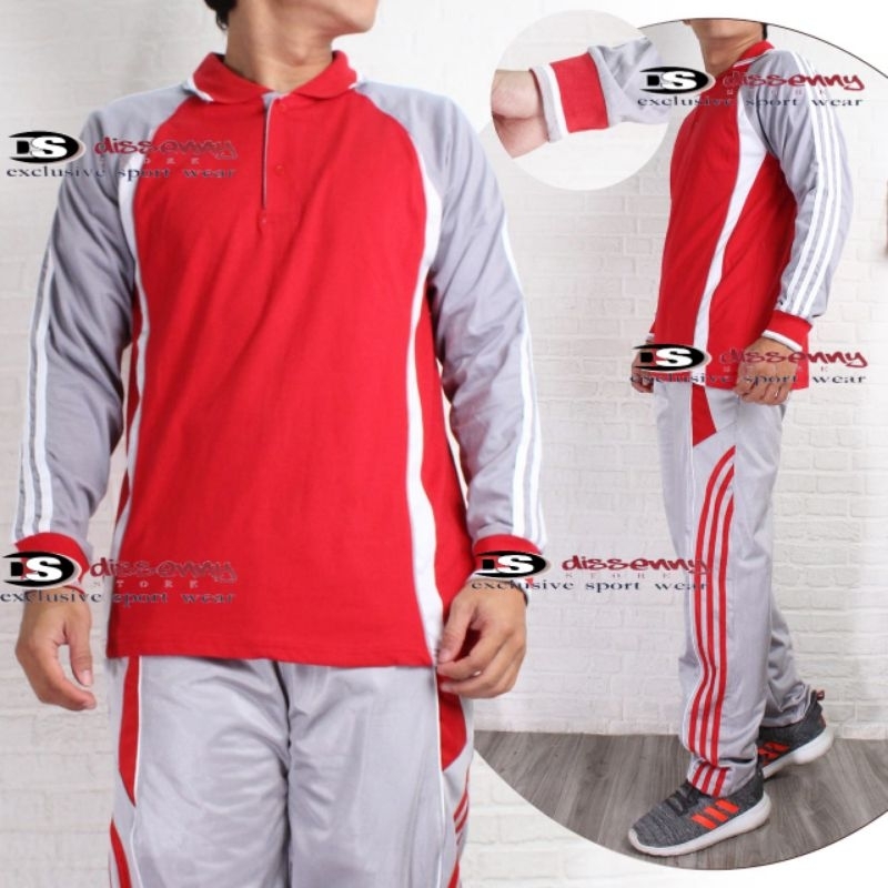 Setelan Baju Olahraga Lengan Panjang / Stelan Training Olahraga Wanita pria