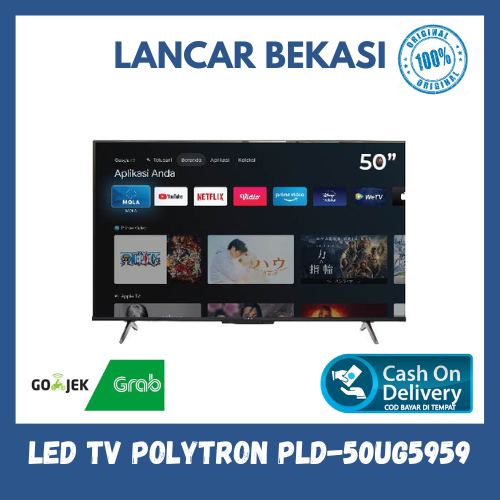 LED TV Polytron PLD-50UG5959 4K UHD Android TV Smart Digital (50 Inch) - Bergaransi Resmi