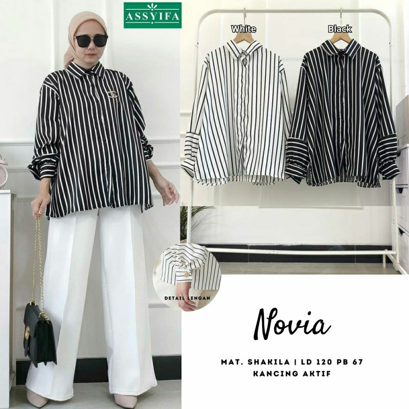 Novia kemeja/atasan wanita/blouse/kemeja jumbo/outfit