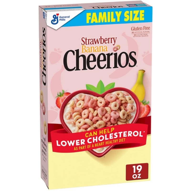 

Cheerios Strawberry Banana Heart Healthy Cereal, Gluten Free Cereal With Whole Grain Oats 19 oz Family Size