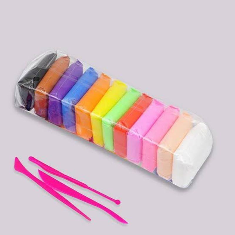 Clay Dough Polymer Rainbow isi 12 pcs | Mainan Lilin Claydoh Edukasi Anak