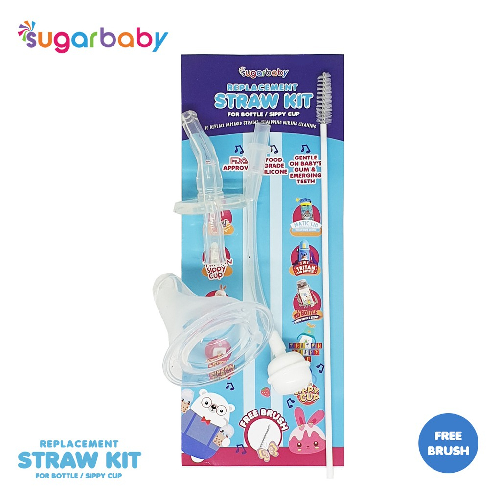 Sugar Baby Tritan Sippy Cup 2in1 270 ML / 320 ML / Botol Belajar Minum Anak Dengan Straw dan Spout