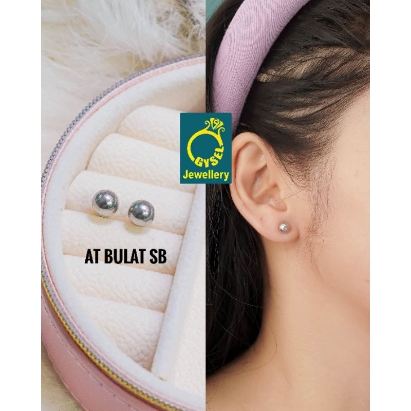 AT Bulat SB - Anting Tusuk Titanium Boba Besar Silver