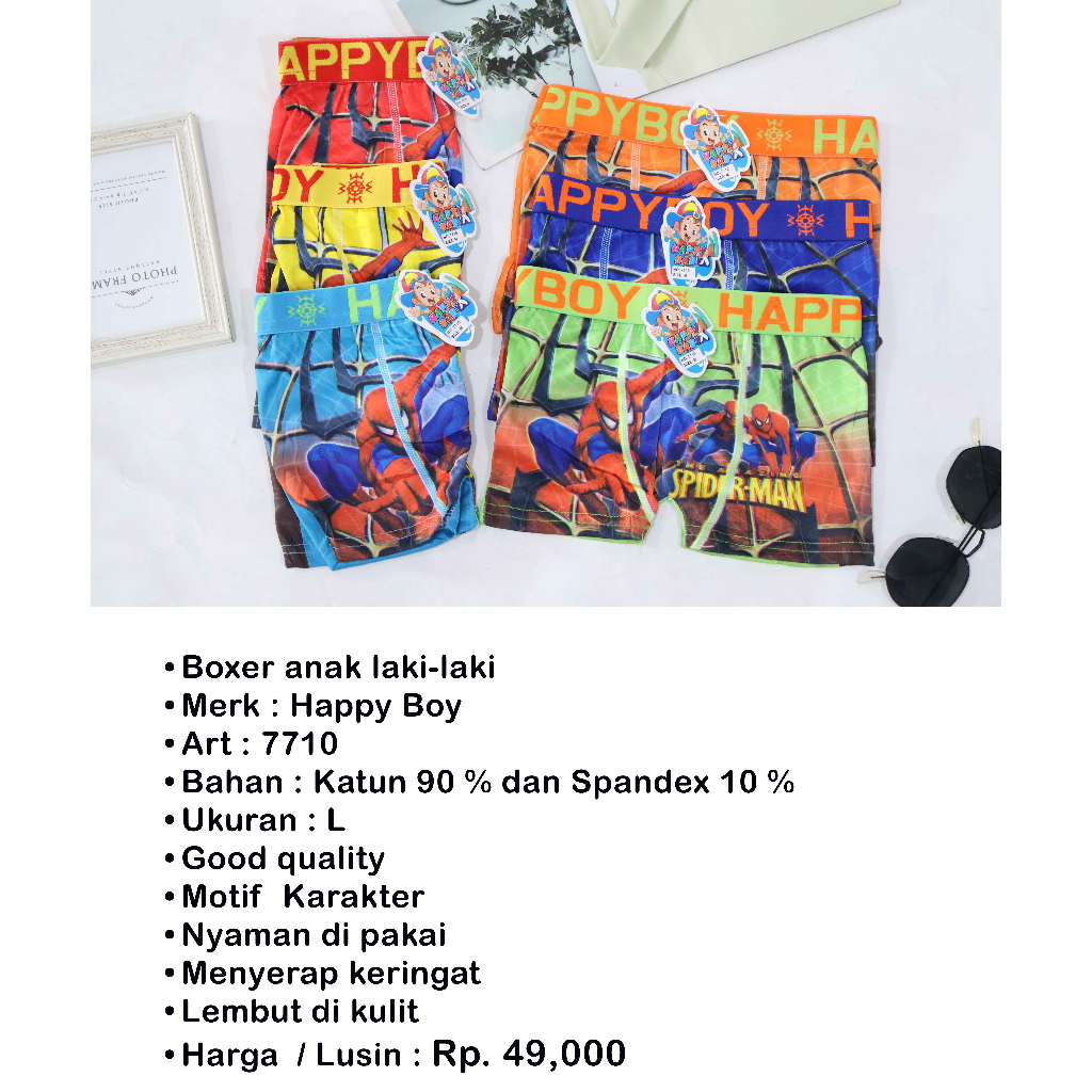 Celana Dalam Boxer Anak Cowok Bahan Spandex Rayon Premium / Celana Dalam Boxer Anak Usia 6-12 Tahun Bermotif Karakter