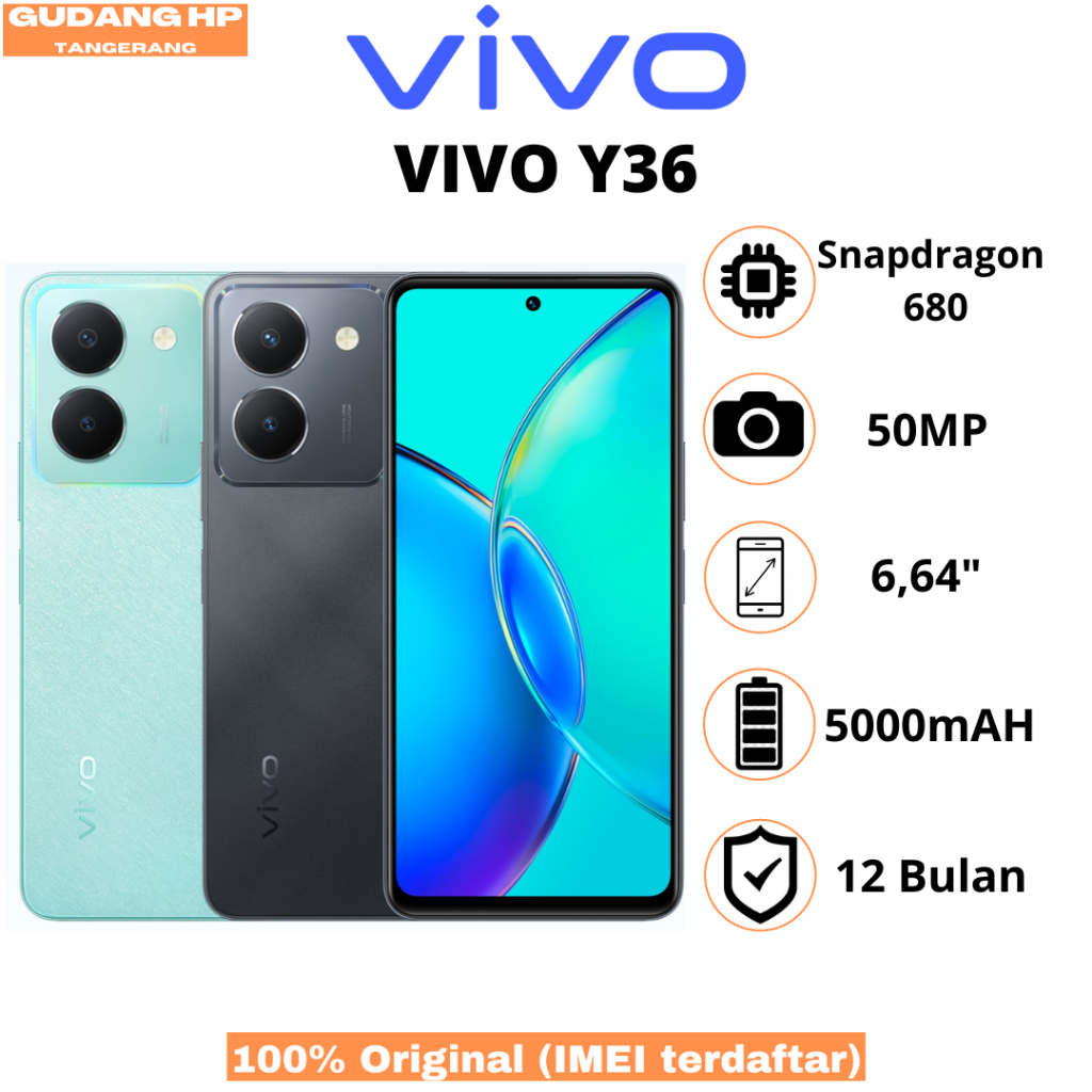 Vivo Y22 | Vivo Y27 | Vivo Y36 Garansi Resmi Vivo Indonesia