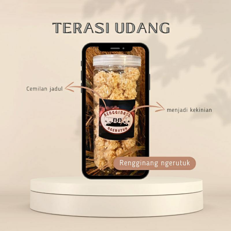 

Rengginang Bulat Matang Rasa Terasi Udang Toples 1300ML Snack Jadul Kekinian