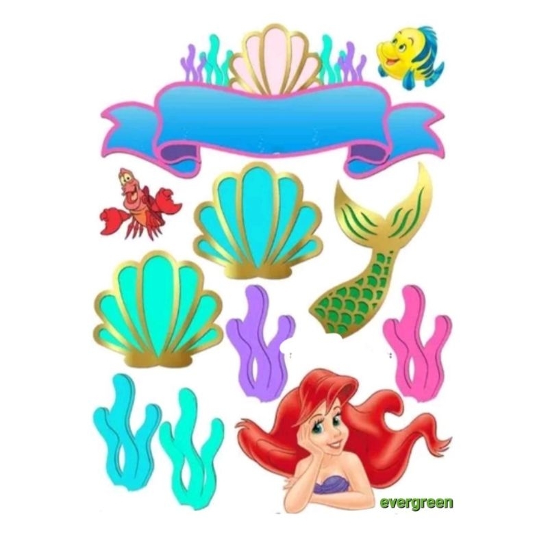 Topper Mermaid | Topper Putri Duyung | Topper Cake Mermaid