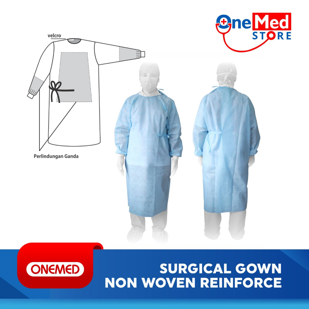 Baju Operasi Surgical Gown Non Woven Reinforce OneMedOJ2