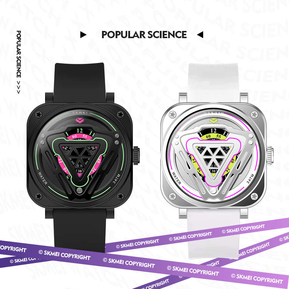 SKMEI jam tangan couple anti air 3ATM original Cocok untuk wanita Pria jam tangan sport Tipe yang kreatif dan inovatif cewe cowok