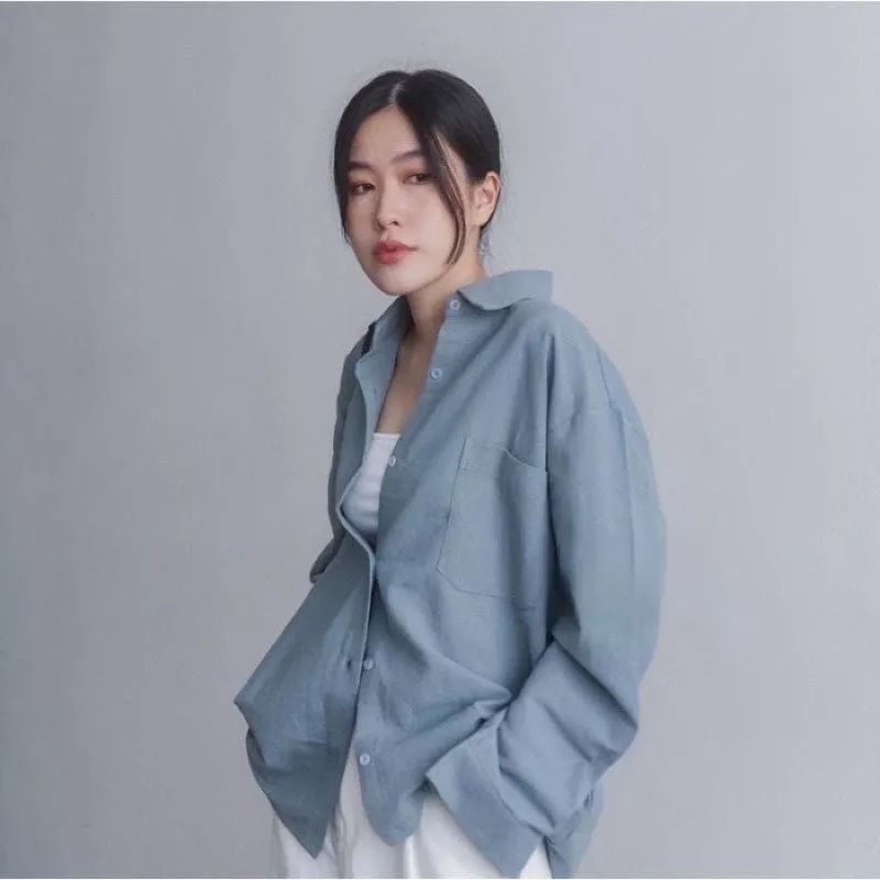 Kemeja Wanita Isyana Linen Oversize