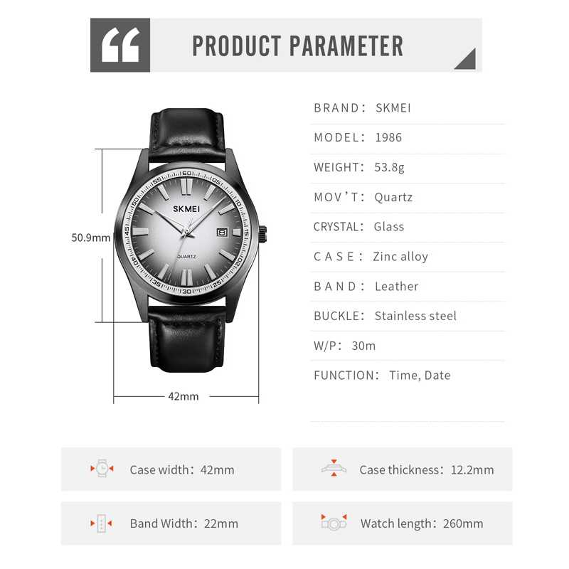 Jam Tangan Pria Analog Watch Leather Strap Waterproof 30M Desain Premium Jamtangan Berkualitas Multifungsi