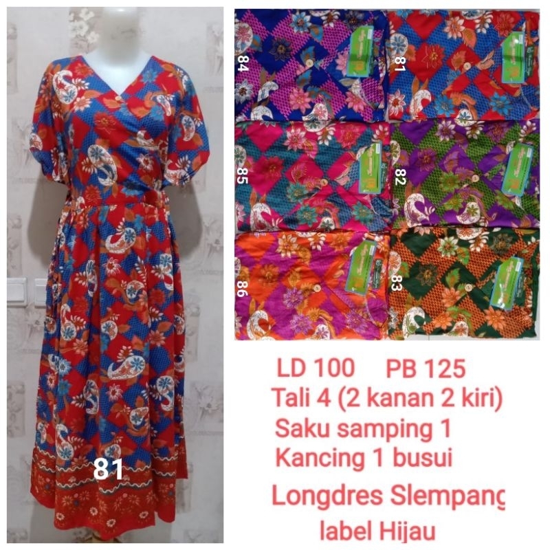 Longdres Slempang Kencana Ungu label Hijau LD 100 cm PB 126 cm