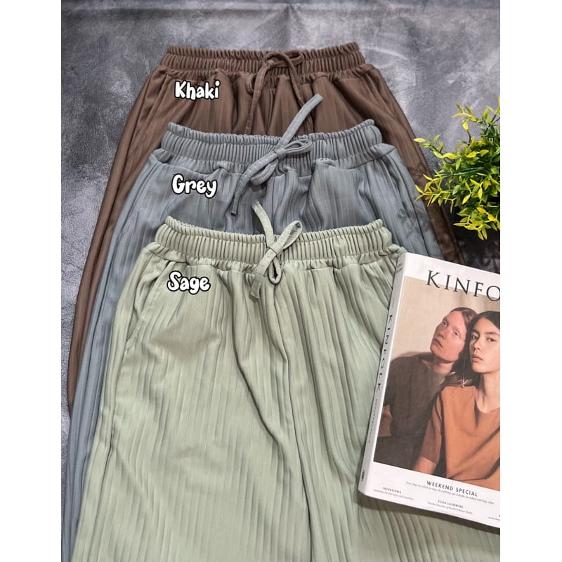 Celana kulot Knit premium celana panjang basic wanita highwaist kancing warna terlengkap