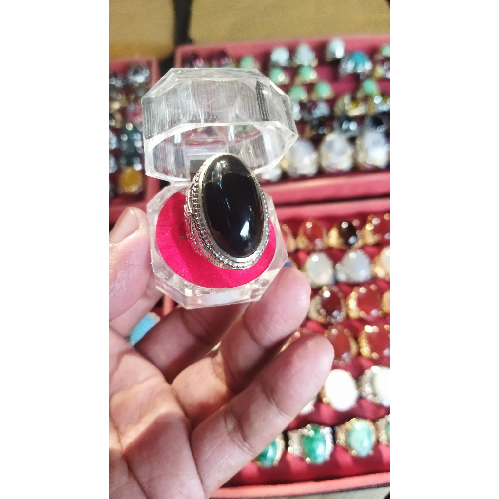 Cincin Batu Akik Yaman wulung Jumbo (N)