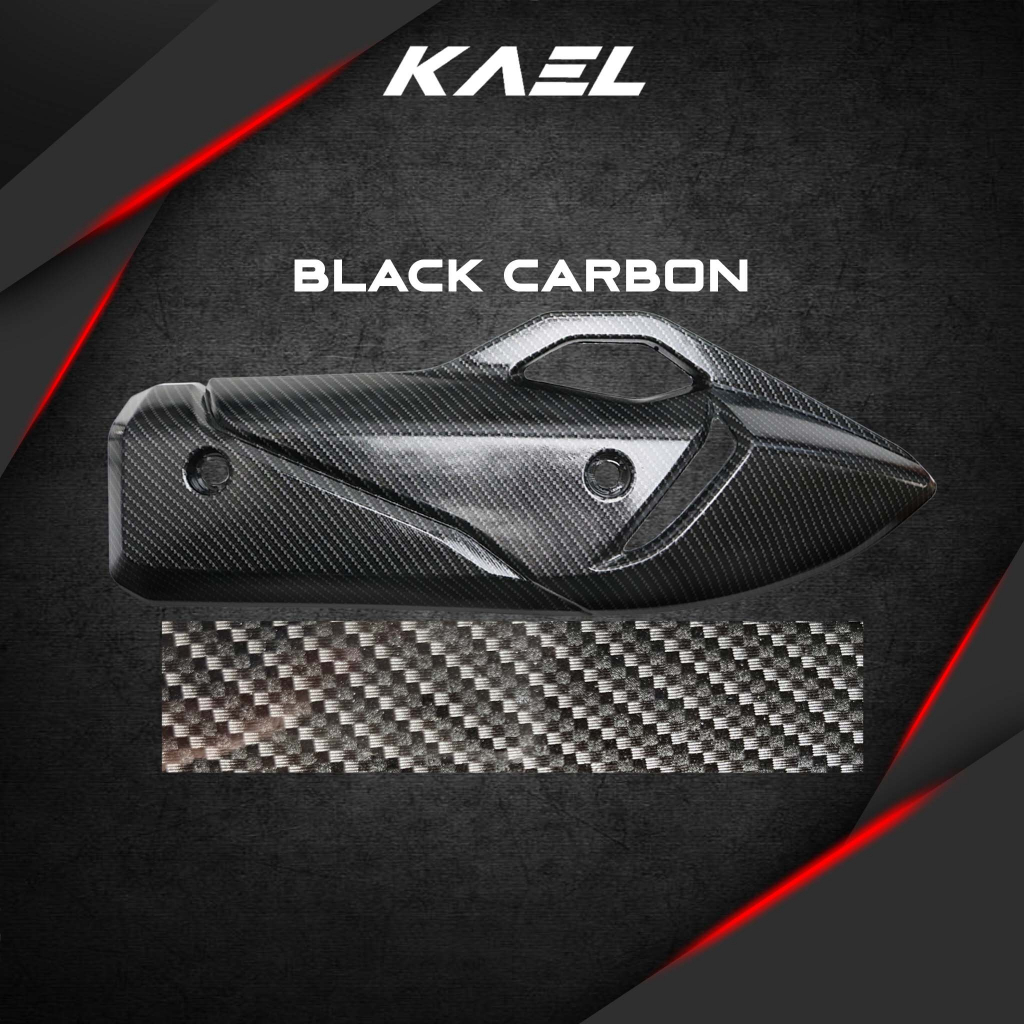 Cover Knalpot Carbon Polos Model Vario 160 New LED / PCX 160 K1Z 2021-2022 Pelindung Tutup Penutup Tameng Kenalpot Muffler Exhaust Premium Black Karbon