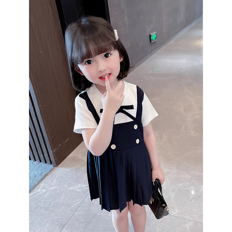 Bayi - 2 Tahun - Dress Anak Meilin Korea Style | Dress Premium Kualitas Import Baju Anak Perempuan Gaya Korean Dres Lengan Pendek Babycinnamon