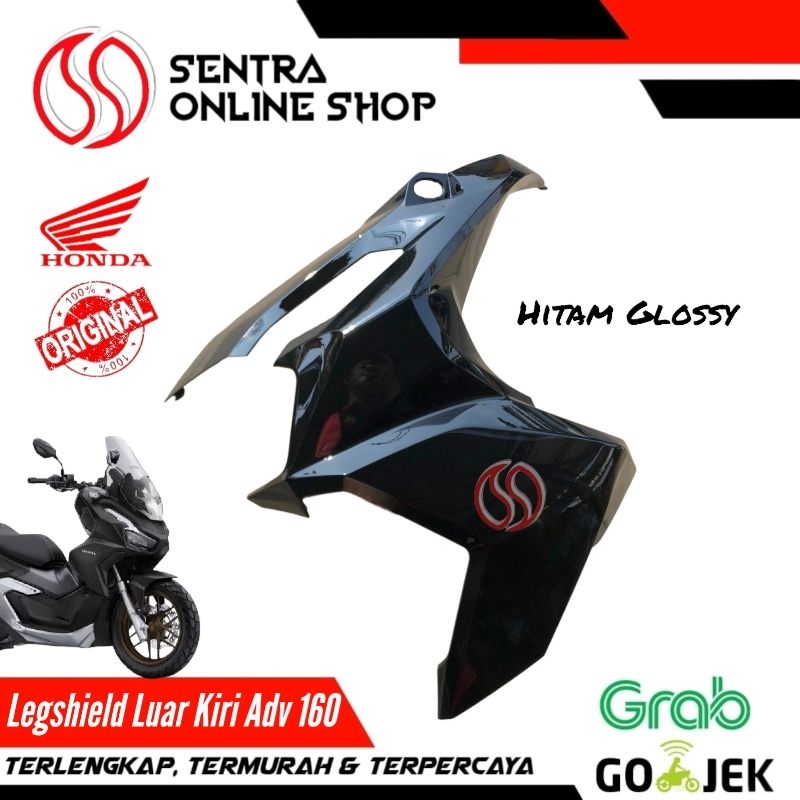 Cover L fr legshield sayap luar kiri adv 160 hitam glossy original