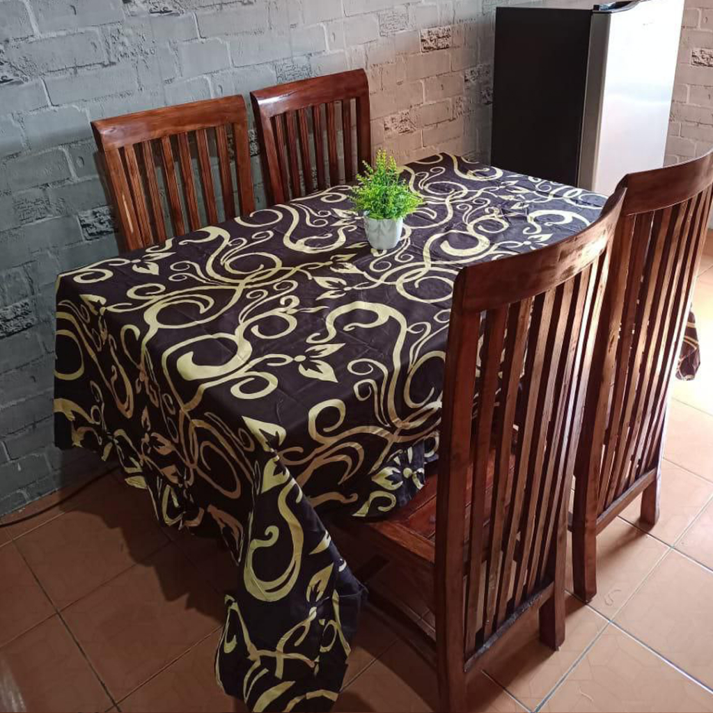 [✅COD] Taplak Meja Makan 140x220 Kain Katun Model Rumbai Dekorasi Perlengkapan Dapur Rumah