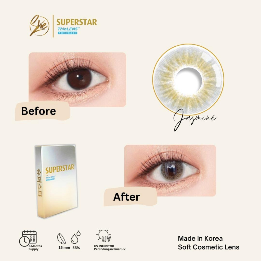 Superstar Jasmine softlens warna bulanan