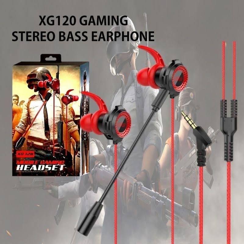 [ PROMO ] Headset Gaming PUBG XG120 Bass Earphone Gaming Hendset With Dual Mic murah