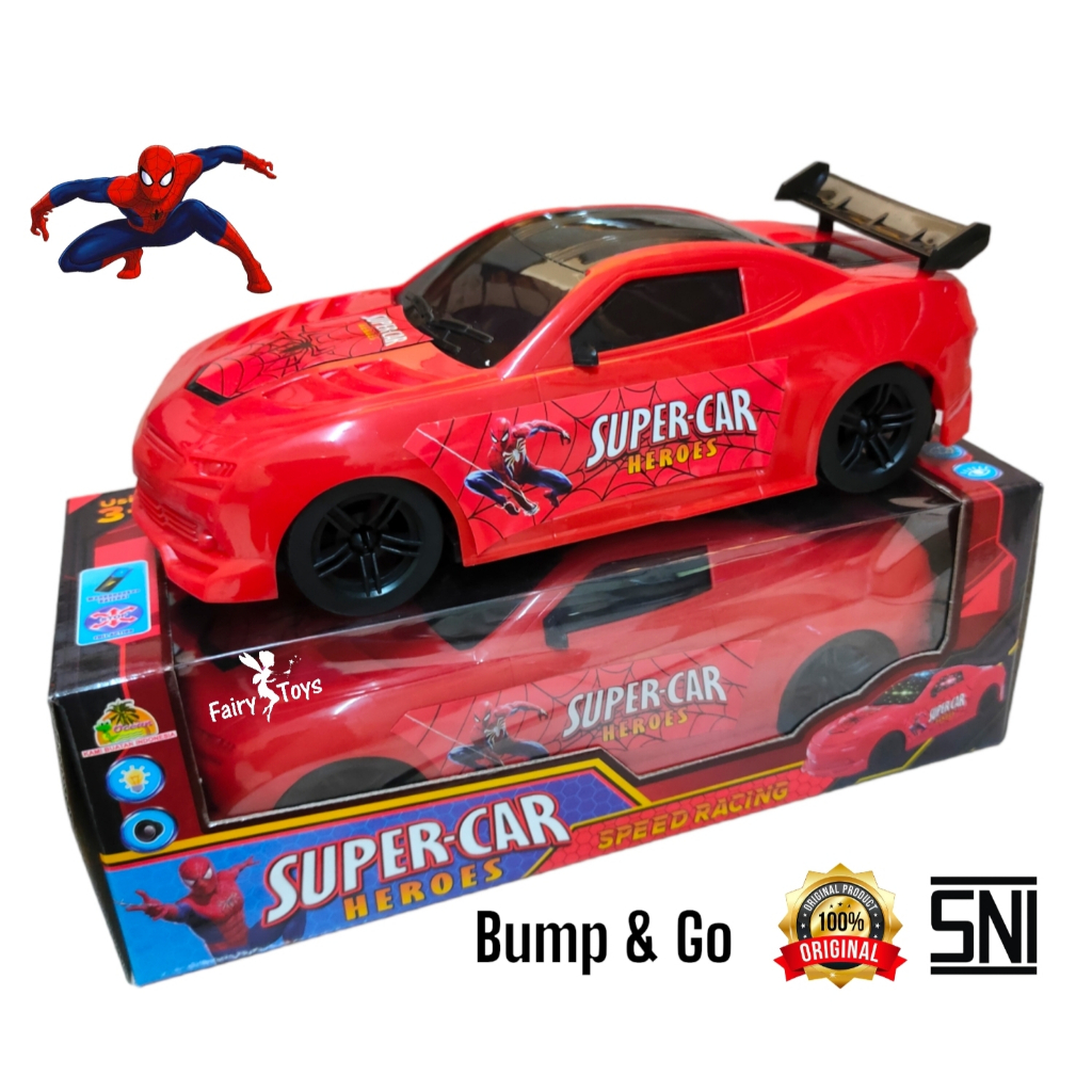 Mainan Mobil Spidermann SuperCar Bump &amp; Go OCT5028