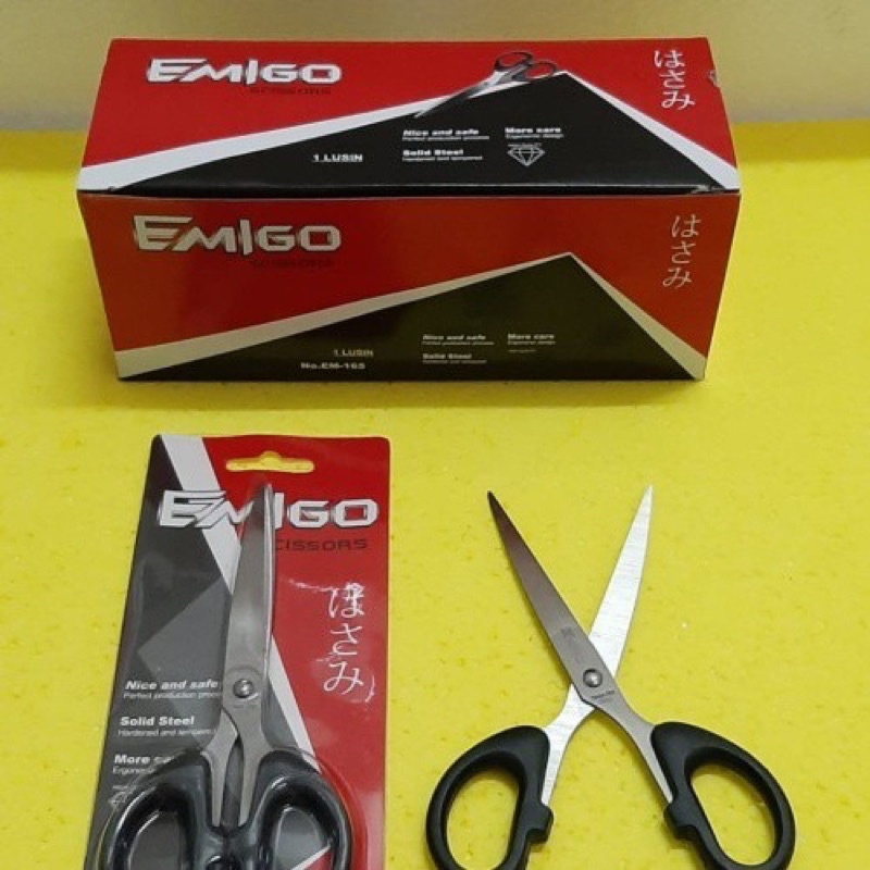 [DEASHOP] GUNTING KERTAS EMIGO STAINLESS STEEL TAJAM TAHAN KARAT - PAPER SCISSORS - GUNTING DAPUR GUNTING SERBAGUNA ALAT SEKOLAH ATK ALAT TULIS