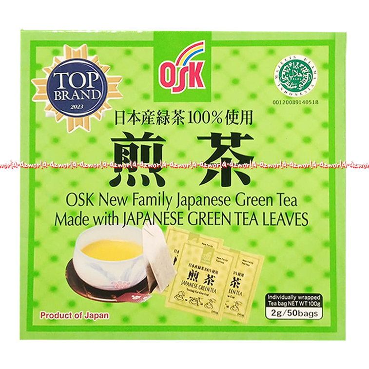 OSK New Family Japanese Green Tea Leave 50pcs Teh Hijau Jepang O.S.K Greentea Japan Macha Tea Kemasan Celup alal MUI OSK