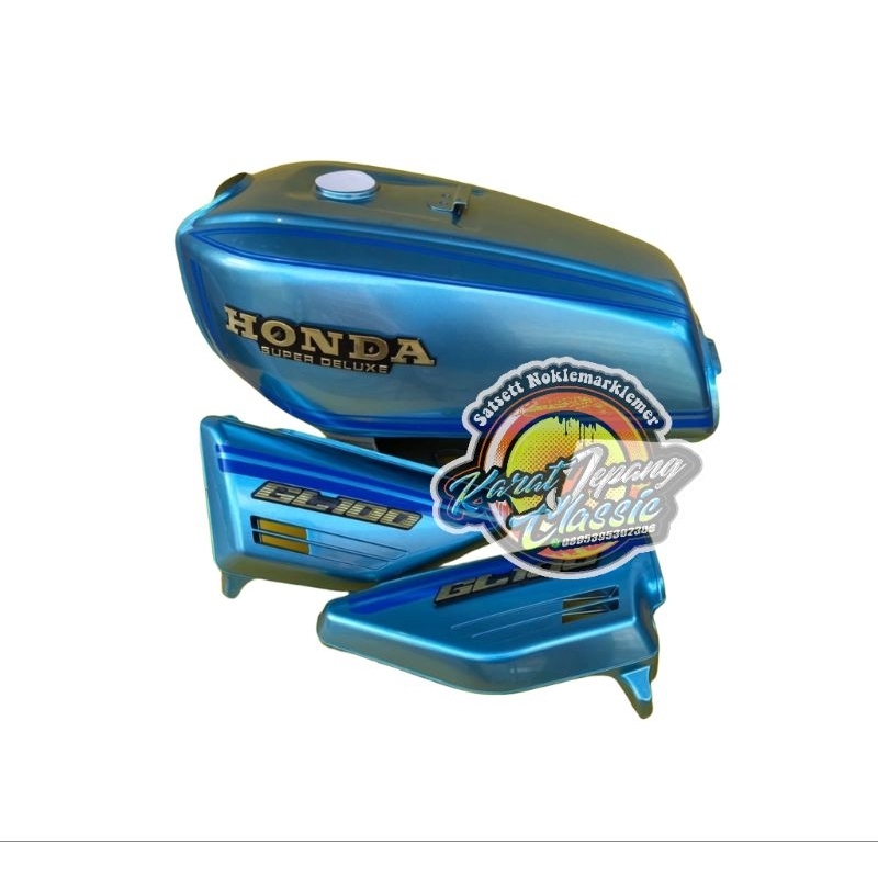 Tangki gl100 biru blue ice detail original bahan tebal