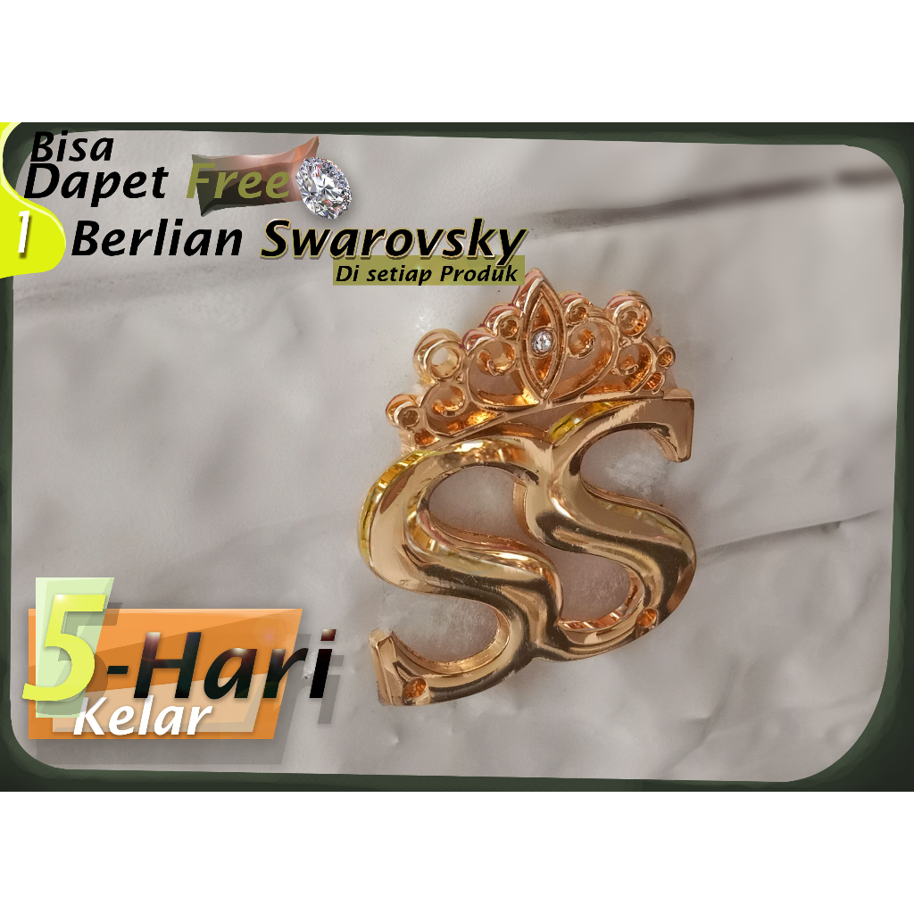 Plat label untuk aksesoris hijab jilbab dan kerudung di bandung bahan logam kuningan dan alloy siste