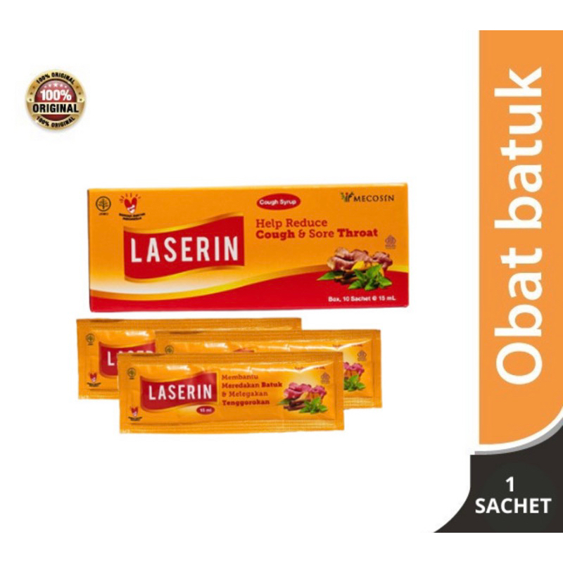 Laserin sachet per pcs ( obat batuk sachet pelega tenggorokan )