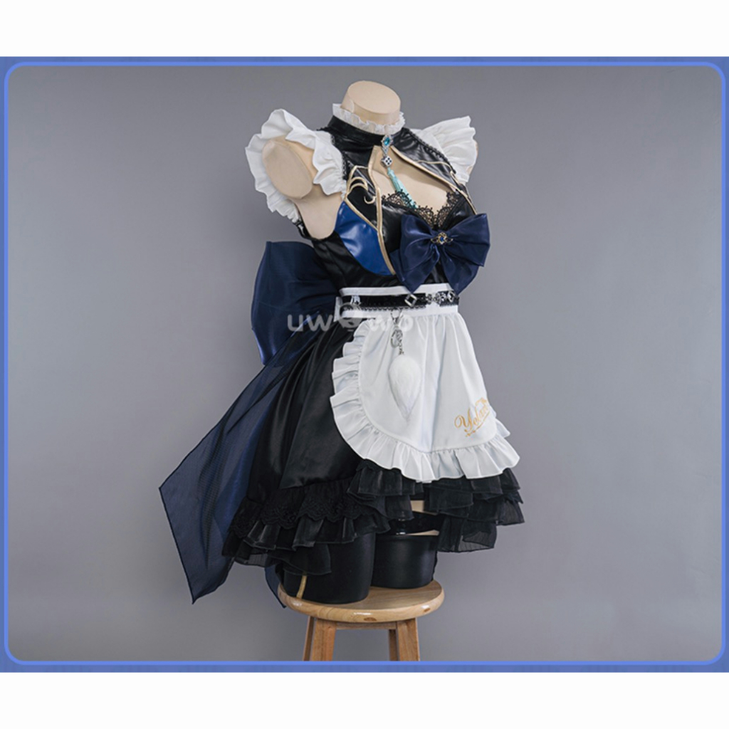 PRE-SALE UWOWO Yelan Cosplay Game Genshin Impact Fanart Yelan Maid Cosplay Dress Maid Costume Role Play Outfit