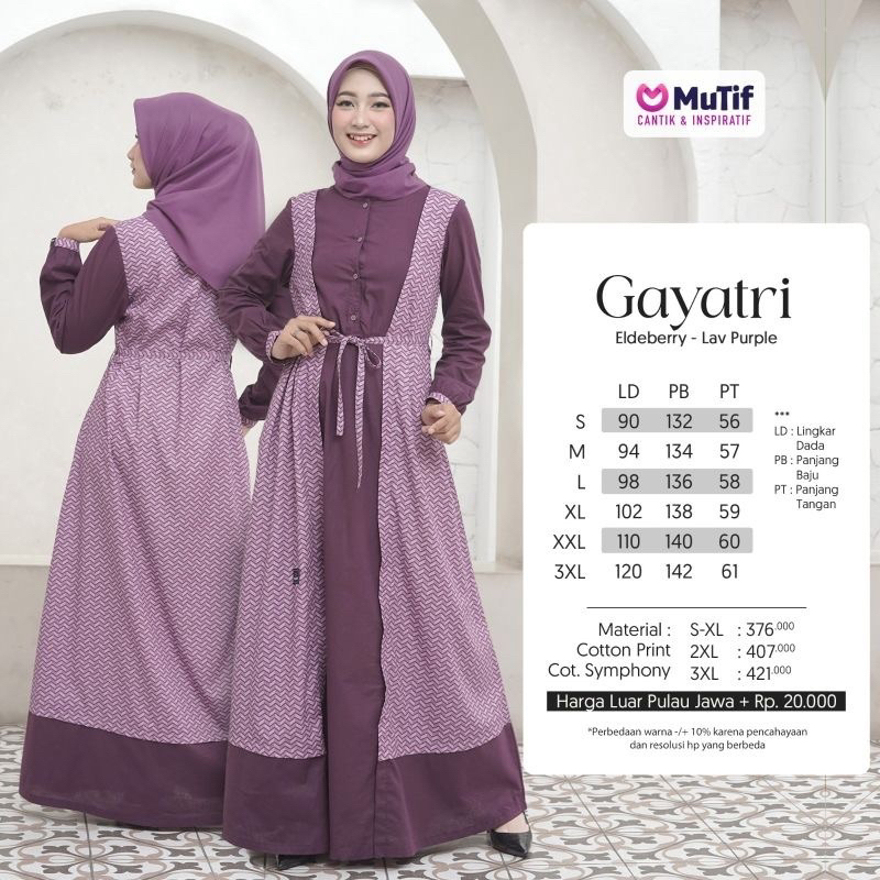 MUTIF ORI 100% | Mutif Gayatri | Gayatri | Gamis Terbaru