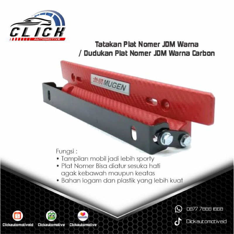 Tatakan Plat Nomer JDM Warna / Dudukan Plat Nomer JDM Warna Carbon