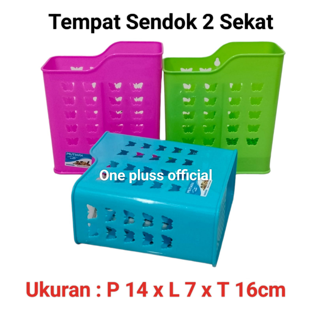 Tempat sendok plastik Sekat dua / Tempat sendok murah bahan Plastik