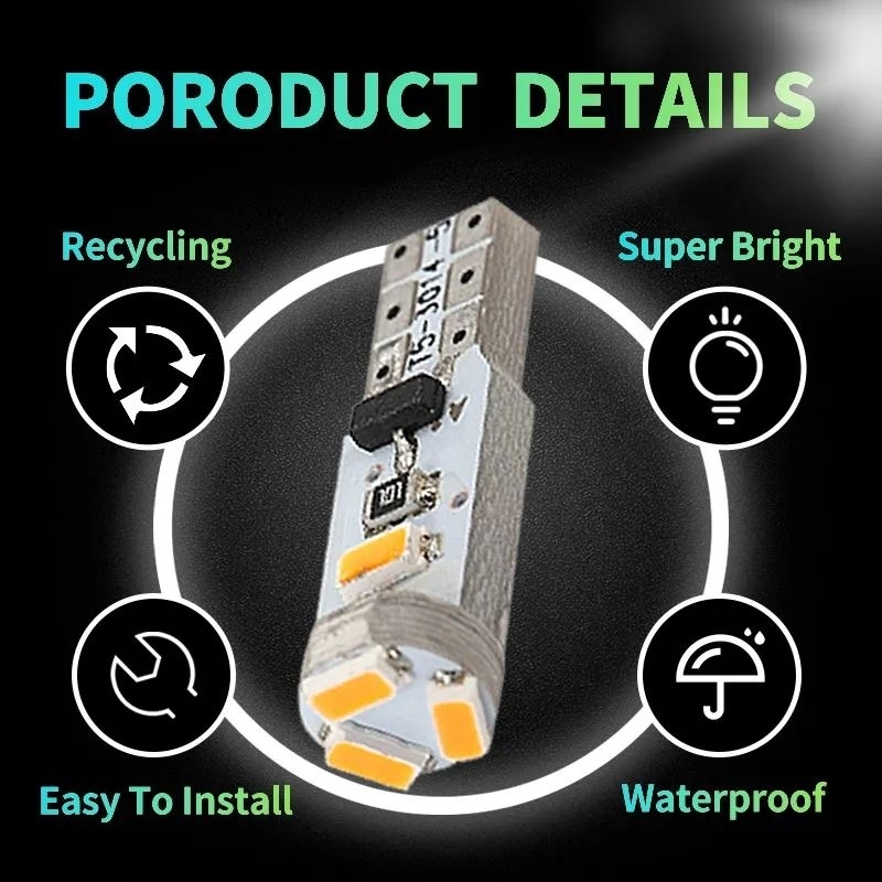 Lampu Led T5 speedometer 5smd 3014 dashboard indikator ac