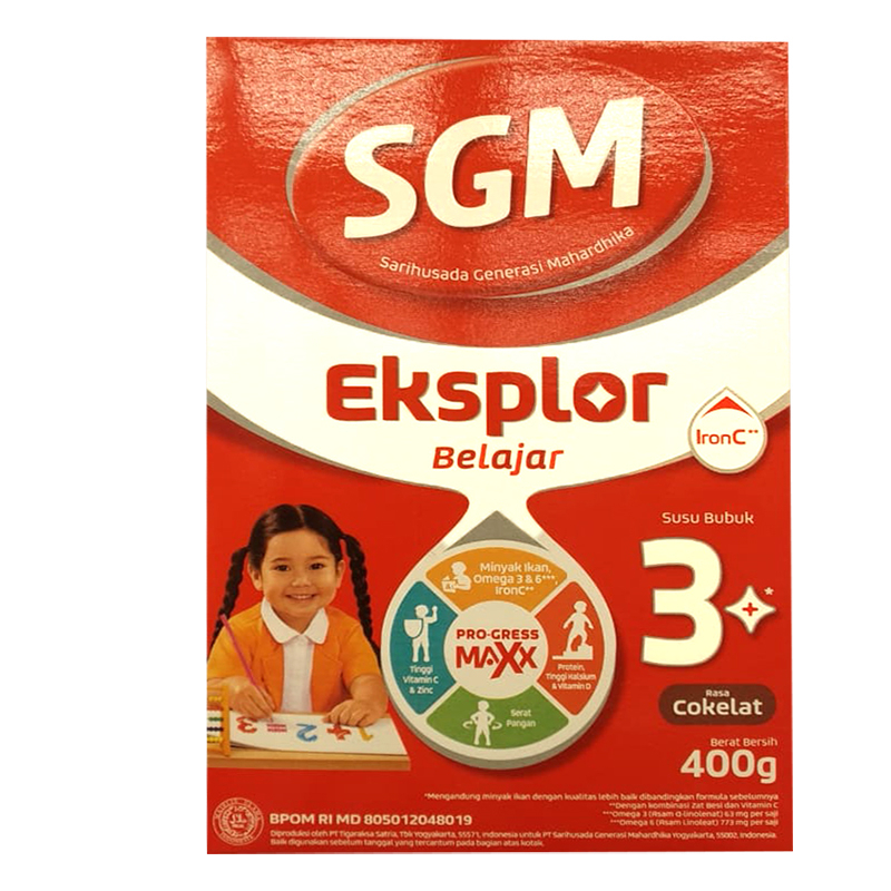 

SGM Eksplor Rasa Coklat 3 Plus 400gr Susu SGM Coklat 3+ Exsplor Susu Formula Anak Usia 3-5atahun Cokelat Chocolate Flavour Eksplore