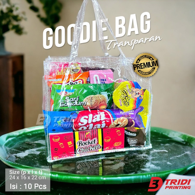 

Goodie Bag Tas Mika transparan Premium muat bento