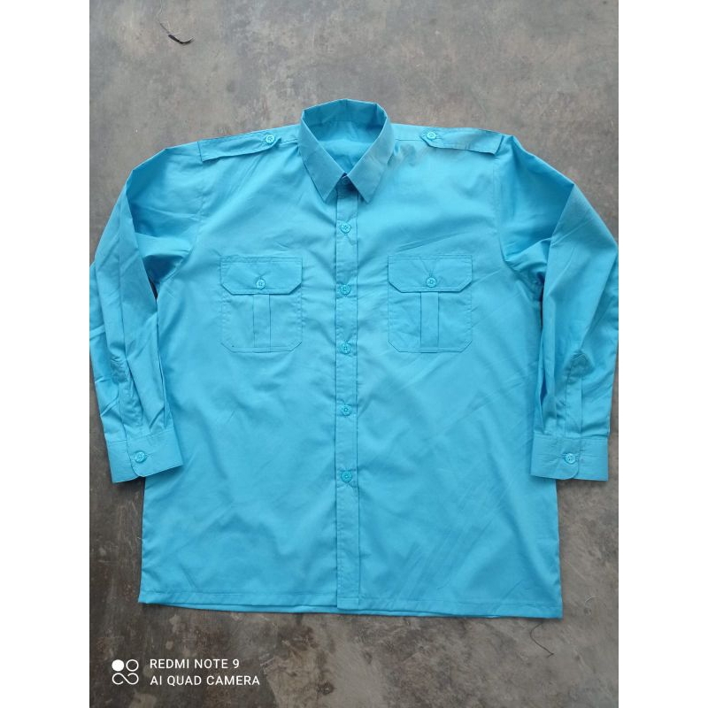 baju pdl muda langit biru seragam kerja kantor