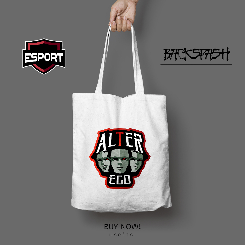 Totebag Tas E Sports EVOS RRQ ONIC Custom Pria Wanita - LOGO E-SPORTS P