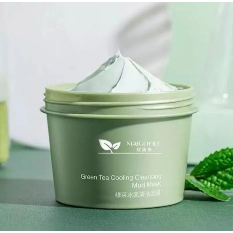 MAIGOOLE green tea 100gram clay mask masker wajah green tea pre clean clay