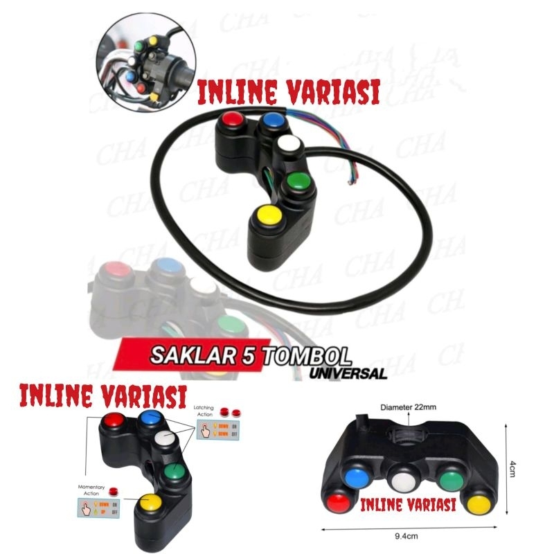 saklar kiri 5 tombol saklar kiri dim lampu tembak