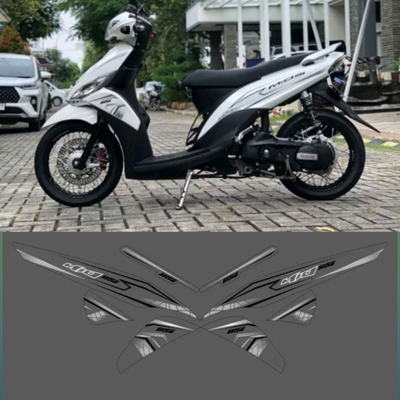 STRIPING STICKER TRANSPARAN MIO J 115 MIO GT 115 CUSTOM SIMPLE