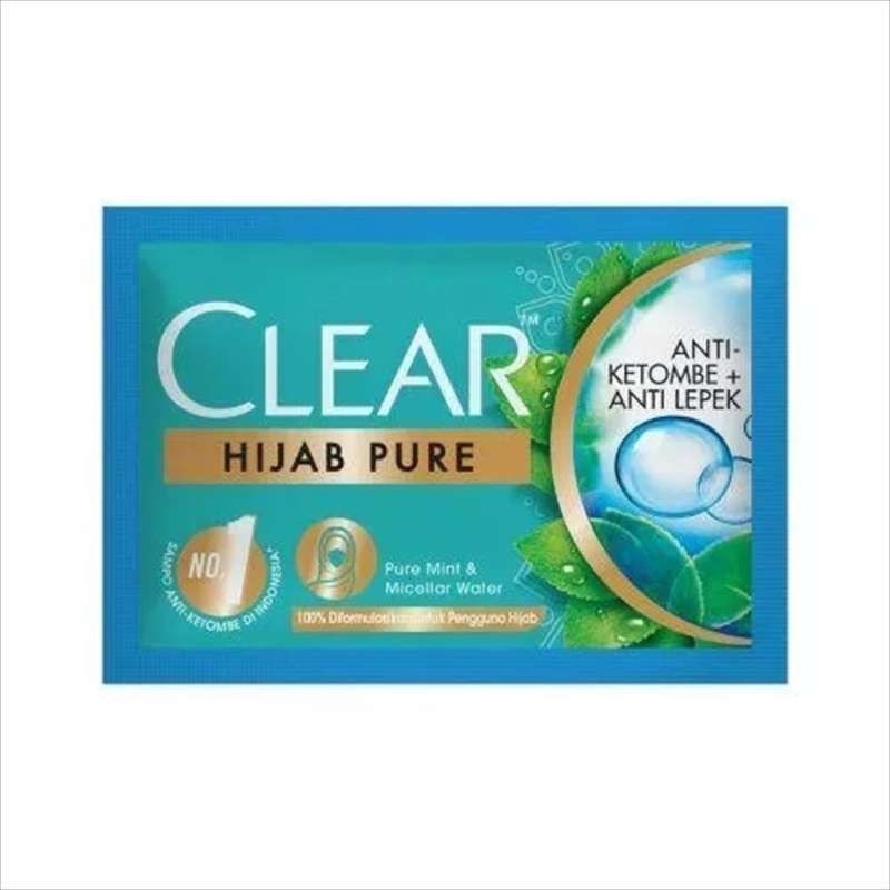 Clear Shampoo Hijab Pure Anti Lepek 9 ml (1 Renceng isi 12 Sachet )