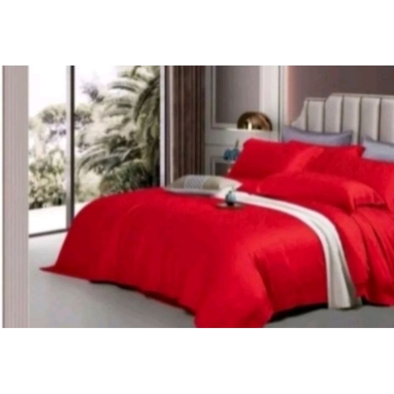 BEDCOVER SET SEPREI EMBOSS SEMI SUTRA PLATINUM.