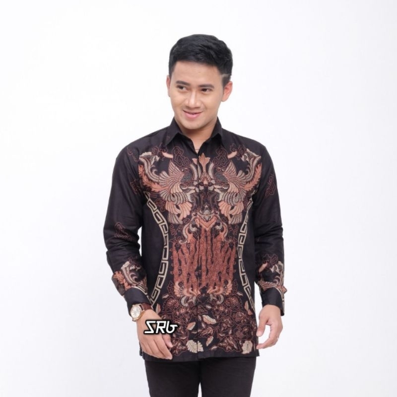 BATIK COUPLE AYAH DAN ANAK MOTIF KLUWUNG HITAM//SIZE M L XL XXL